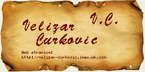 Velizar Ćurković vizit kartica